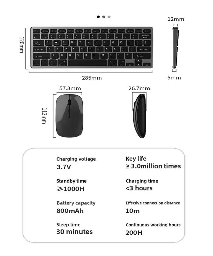 Clavier et Souris Sans Fil 2.4G Bluetooth – Kit PC
