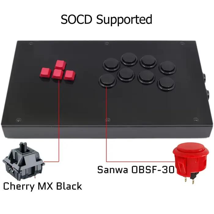 J800K clavier boutons arcade joystick ningStick pour PS5/PS4/PS3/PC Sanwa OBSF-30 aucun MX noir