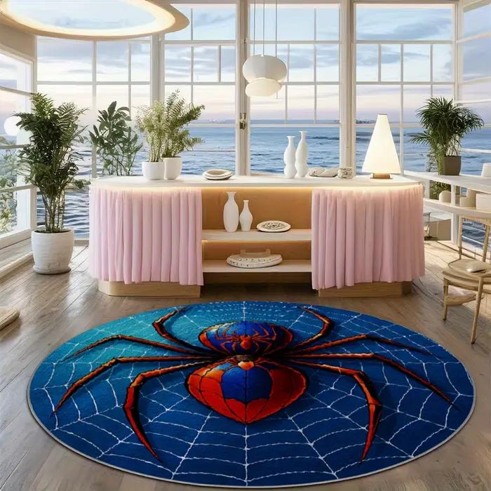 Tapis rond à motif d'araignée