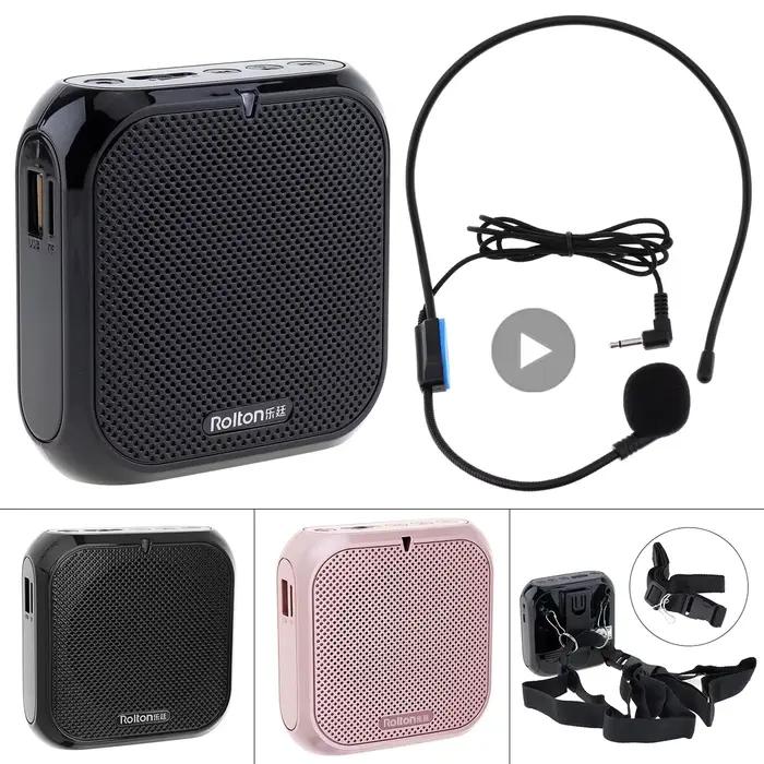 Casque Microphone haut-parleur amplificateur vocal enregistreur micro