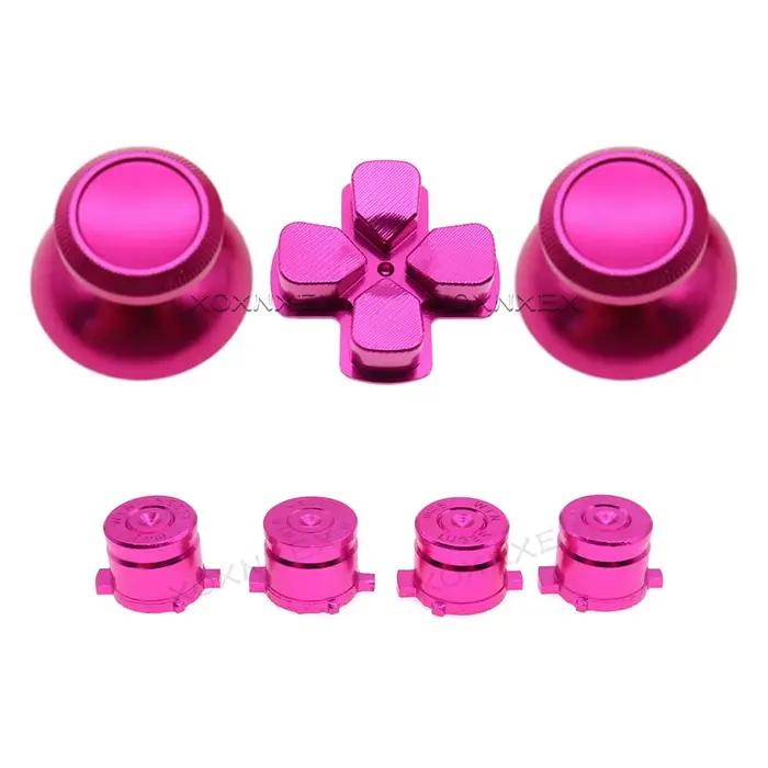 XOXNXEX 1 ensemble de manettes en métal personnalisées en or contrôleur analogique boutons de balle Chrome d-pad pour contrôleurs Sony PS4
