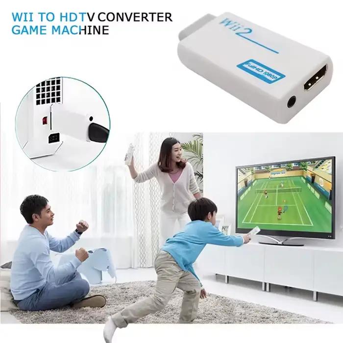 Adaptateur de convertisseur compatible HDMI Full HD 1080P pour console Wii pour Wii 2 Câble audio
