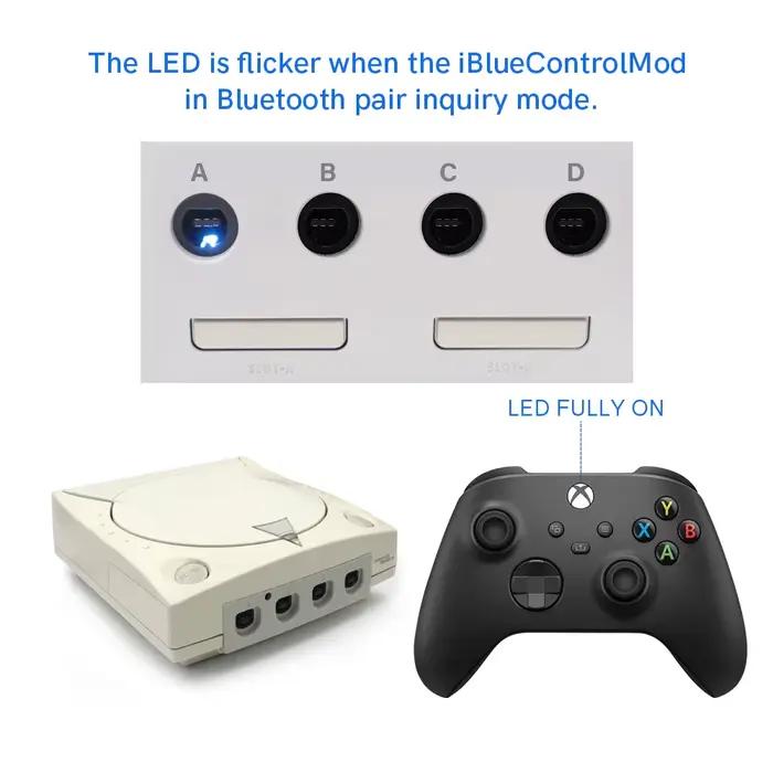 Contrôleur Bluetooth sans fil iBlueControlMod pour adaptateur interne SEGA DC pour console