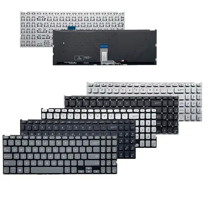 Clavier d'ordinateur portable YALUZU pour ASUS en blanc bleu café jaune marron or rouge rose silver vert foncé violet gris noir orange occasions spéciales gaming et travail