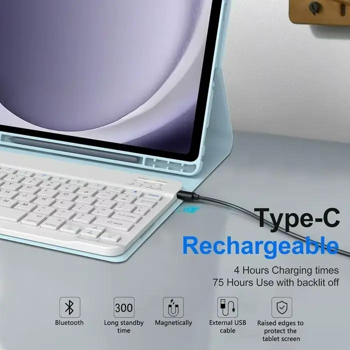 Pour Samsung Galaxy Tab A11 8.7 SM-X130/X133/X135 étui avec clavier