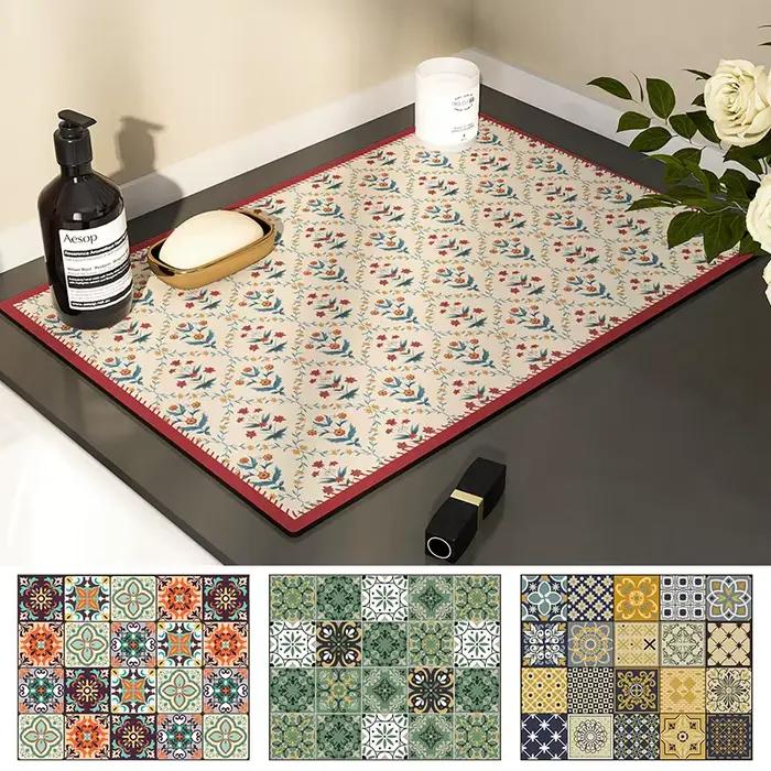 Tapis de séchage absorbant pour cuisine, napperons de table à manger, tapis de drainage pour café, accessoires de cuisine, tapis d'égouttage