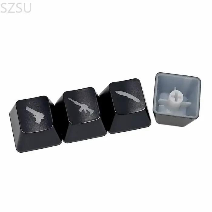 SZSU 4 pièces bricolage ABS rétro-éclairé clavier mécanique Keycap OEM hauteur personnalité translucide pour capuchon clé