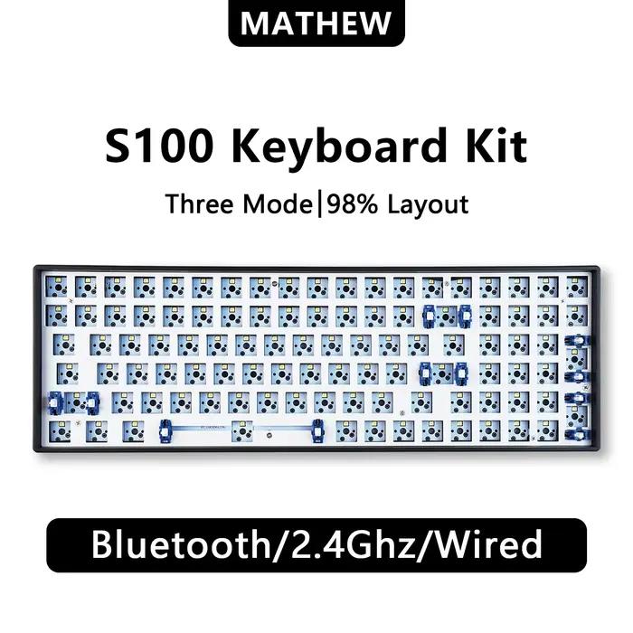 (lumière blanche) clavier mécanique S100 à trois modes Barebone 100 touches 98% disposition
