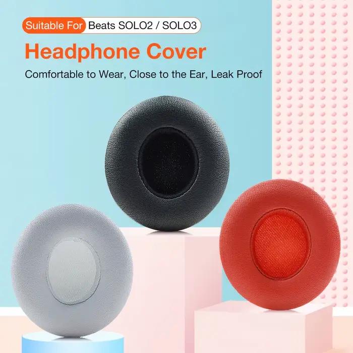 Coussinets d'oreille en cuir protéiné pour Beats Solo 2 offre de remplacement antibruit confortables et isolants multicolores