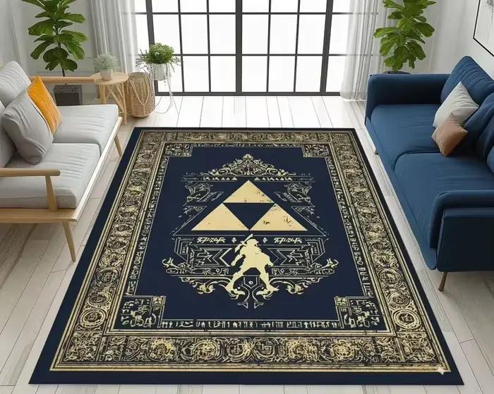 Tapis de château h-hyrule Graffiti-Triforce Gamer Room Decor