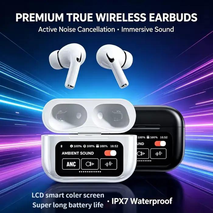 Casque Bluetooth A9 Pro avec écran couleur LCD intelligent