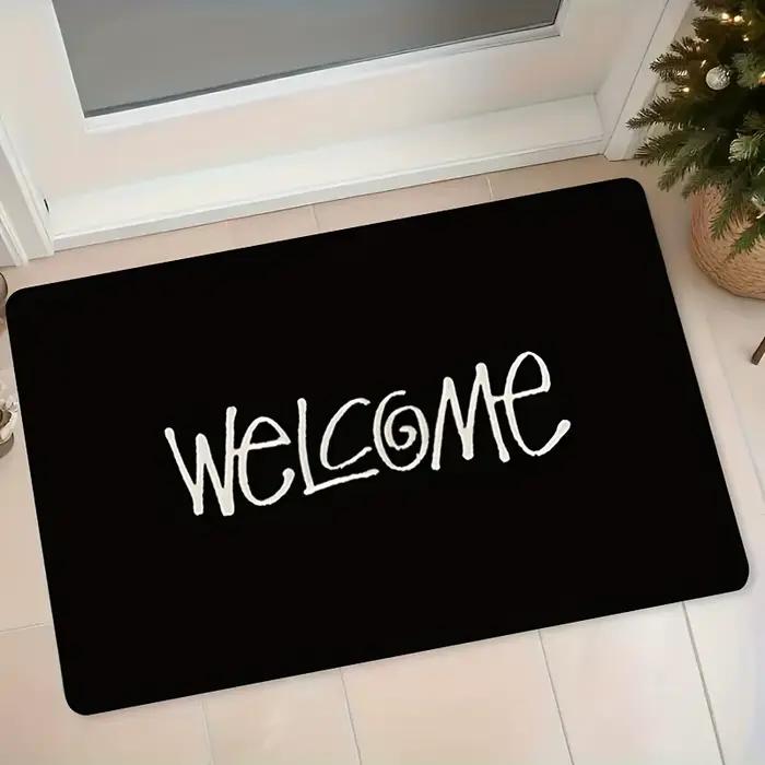 VIKAMA – paillasson d'entrée lavable en Machine, tapis de bienvenue Durable, noir, minimaliste, décoration de la maison