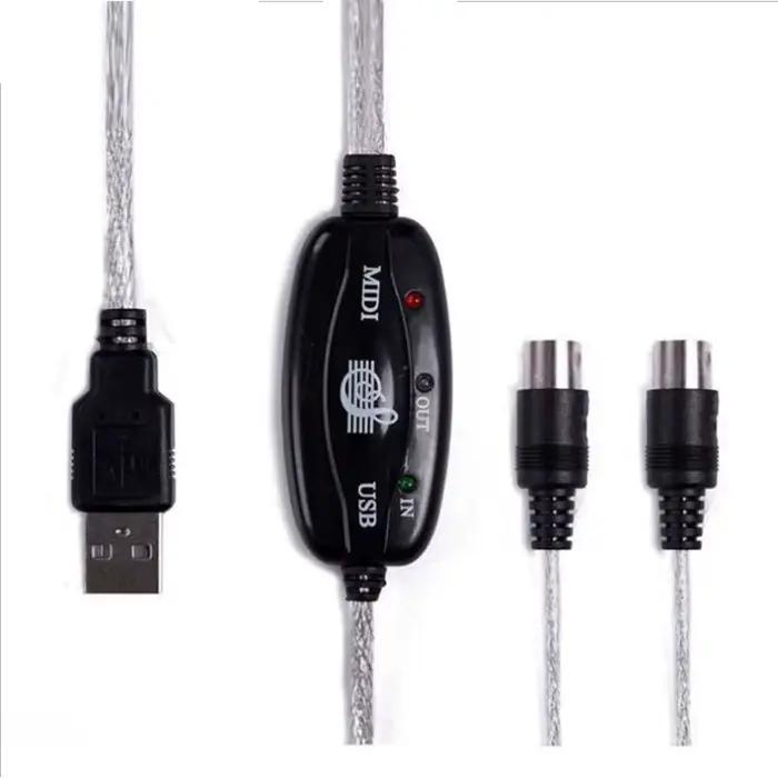 Câble Audio clavier vers PC USB câble MIDI convertisseur PC vers musique clavier cordon USB IN-OUT câble d'interface MIDI pour musiciens professionnels et amateurs occasionnels
