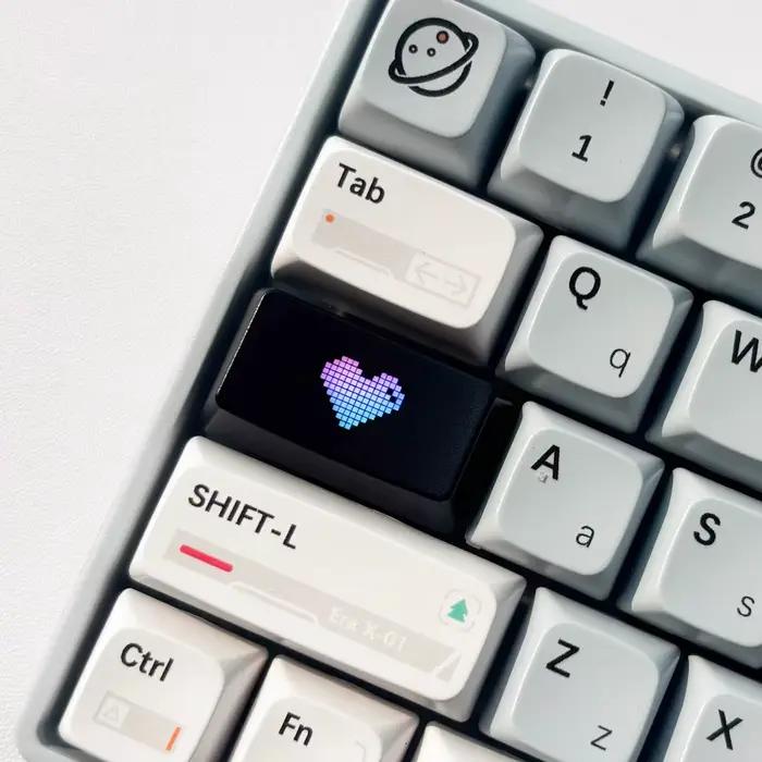 Echome translucide coeur Keycaps personnalisé Cool ABS casquettes/démarrage court 1.75UKey casquettes pour clavier mécanique jeu accessoires cadeau