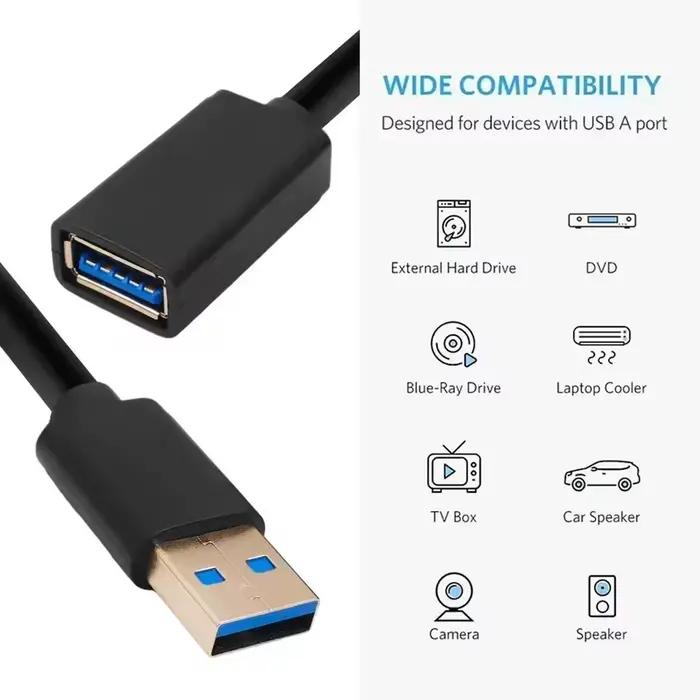 Câble d'extension USB 3.0 pour Smart TV PS4 Xbox