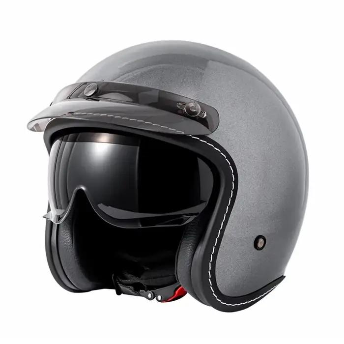 Casque de moto ouvert HOT, style vintage, unique, rétro, 3/4, avec doublure amovible, Cascocascospara Moto