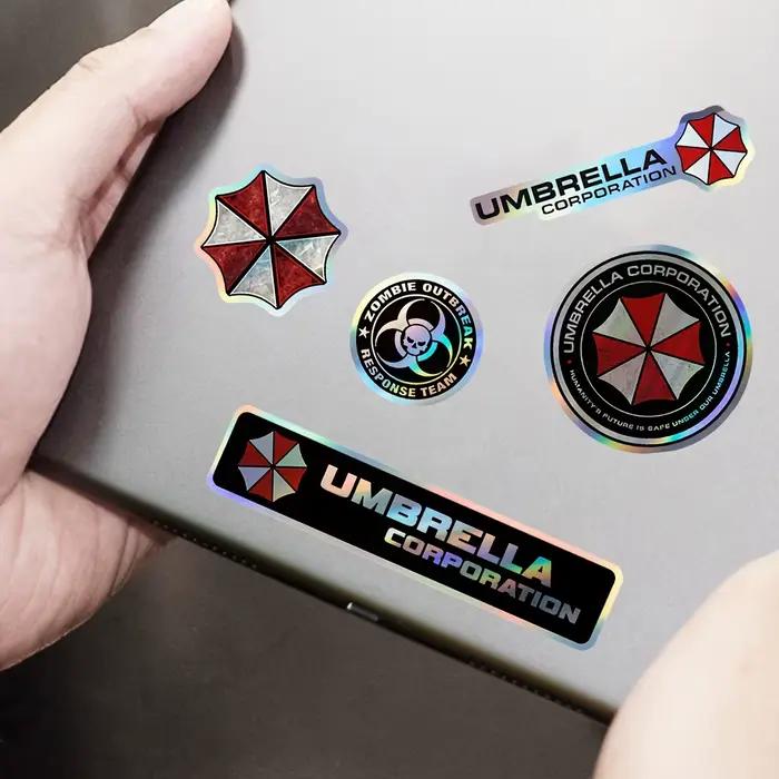 Autocollant holographique avec logo Biohazard Umbrella, autocollant en vinyle durable et imperméable, ornement DIY pour voiture, moto, casque
