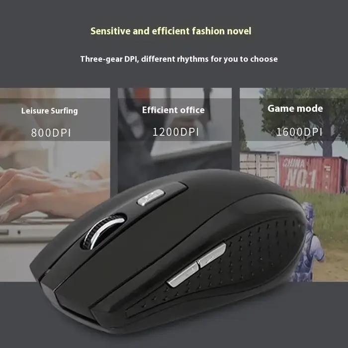 Souris d'ordinateur sans fil DPI niveau 3 réglable Gamer jeu 6 boutons optique 2.4 récepteur USB pour ordinateur portable accessoires