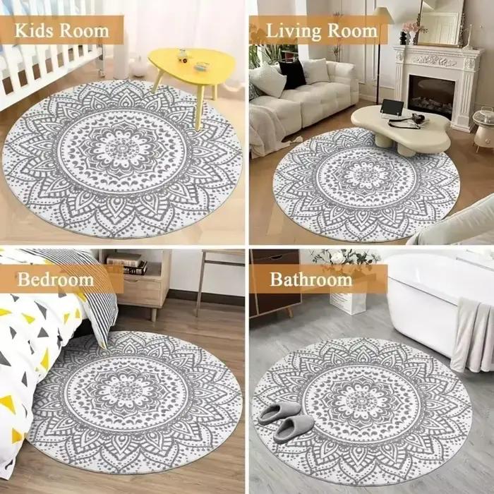 Tapis rond imprimé ballon de basket-ball