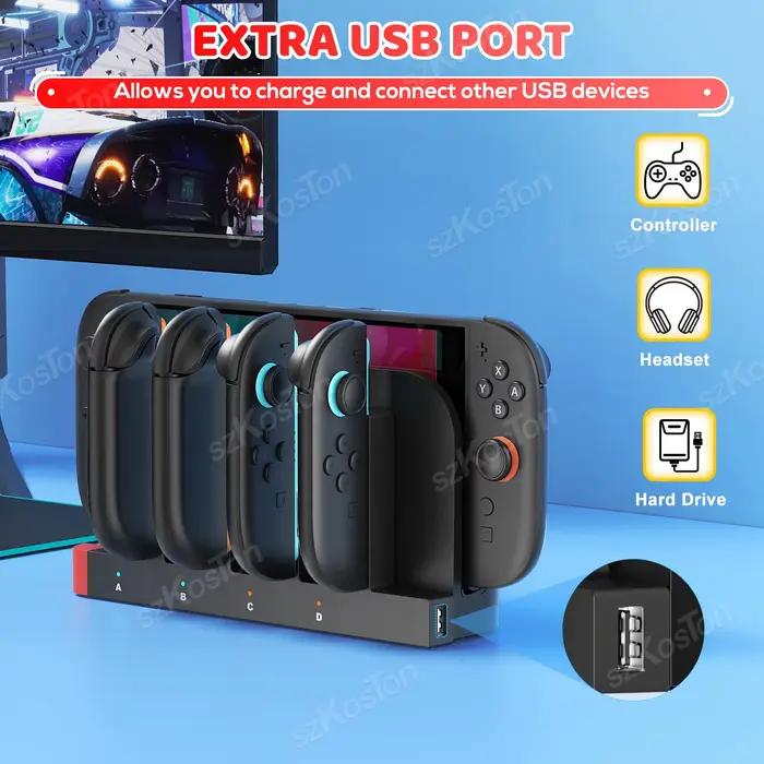 Station de charge rapide pour manettes Switch 2 avec indicateur LED – Accessoires de jeu