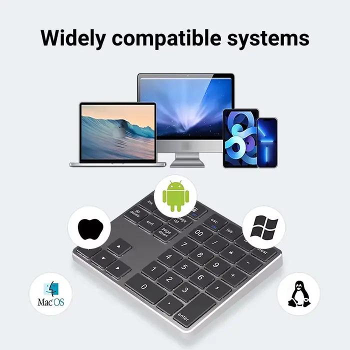 35 touches clavier numérique sans fil 2.4G double Bluetooth