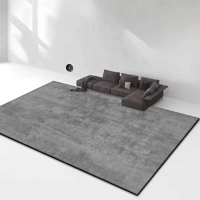Grand tapis gris moderne facile à nettoyer, décoration de salon, maison, chambre à coucher, léger, de luxe, doux, lavable