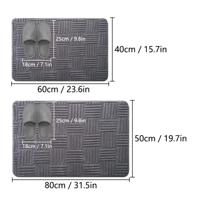 Tapis de sol absorbant Simple pour salle de bain, tapis de toilette à rayures épaisses, salle de douche, tapis de pied antidérapant, tapis d'entrée résistant à la saleté
