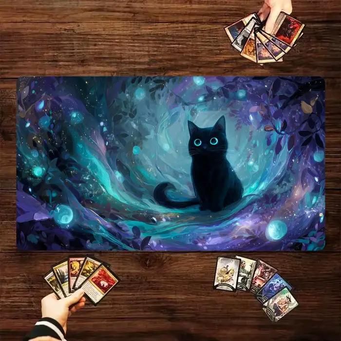 Tapis de jeu Magic The Gathering (MTG) motif Chat Noir Mystérieux