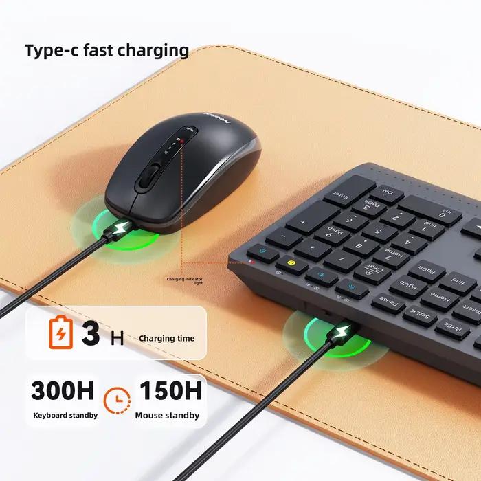 Ensemble clavier et souris sans fil double mode 2.4G/Bluetooth