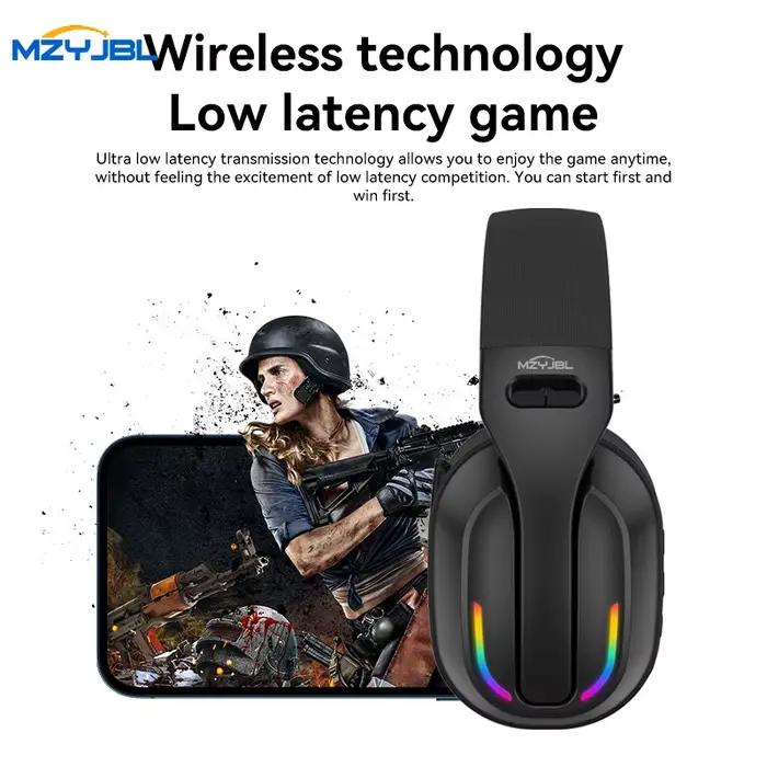 MZYJBL B500 RGB casque de jeu sans fil Bluetooth 5.4 stéréo basse son réduction du bruit écouteurs pour le sport 60H de lecture