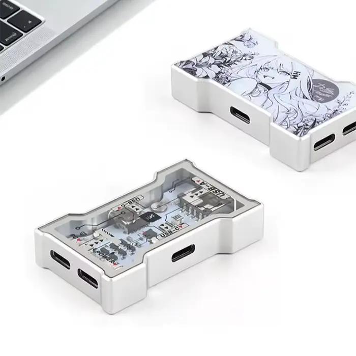 Station d'extension gaming en aluminium et verre avec hub USB 3 ports pour ordinateur de bureau compatibles Mac et Windows occasions de jeu professionnel