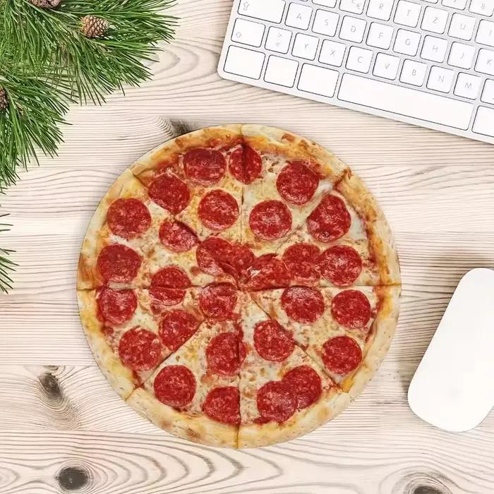Tapis de souris rond à motif de Pizza créatif
