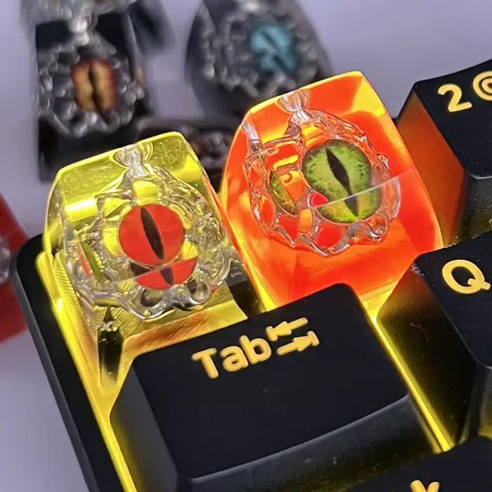 Capuchons de touches de clavier mécaniques créatifs DIY personnalisés en résine œil de démon