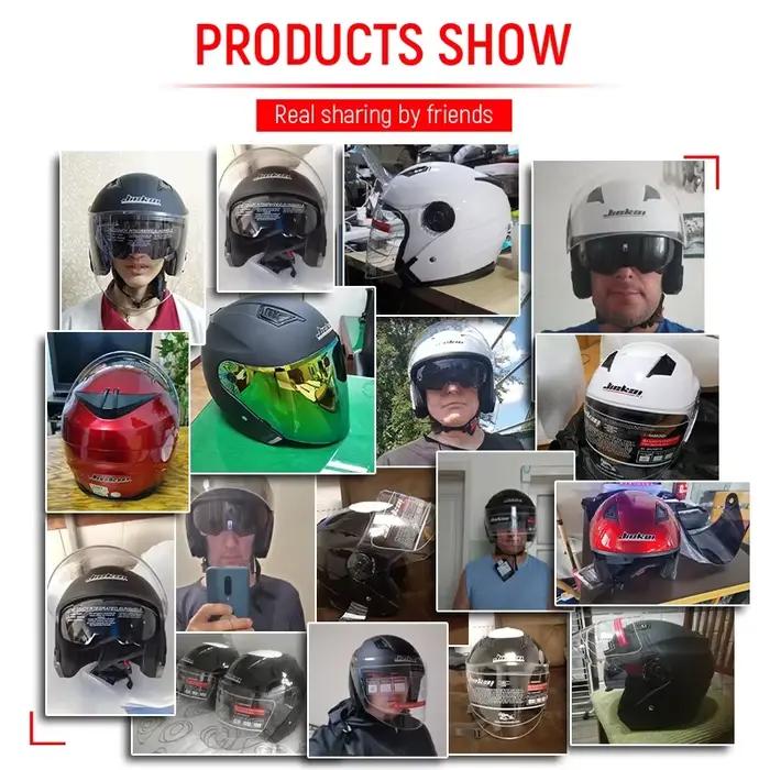 Casque de moto demi-visage à double lentille pour hommes et femmes, casque de mode de rue, Cool Casco Moto, quatre saisons