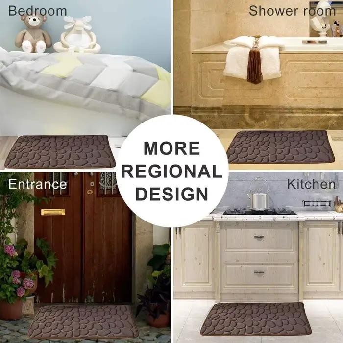 Tapis de bain à Absorption d'eau Durable, paillasson antidérapant pour la maison, lavable, pour salle de bain