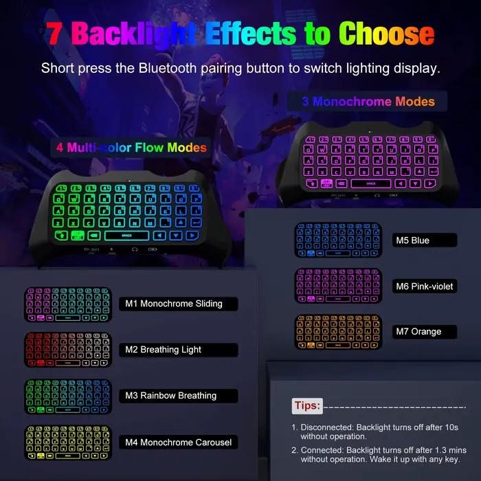 Clavier rétroéclairé rvb pour manette PS5