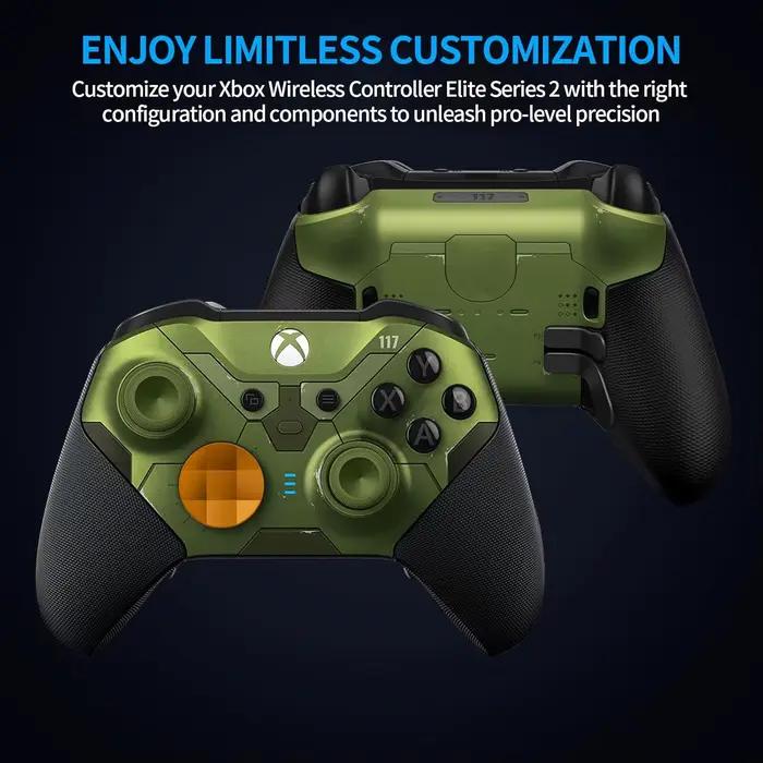 Pour Xbox Elite 2 contrôleur série 2 palettes de remplacement manettes analogiques Joystick 13 en 1 ensemble Halo Infinite Edition