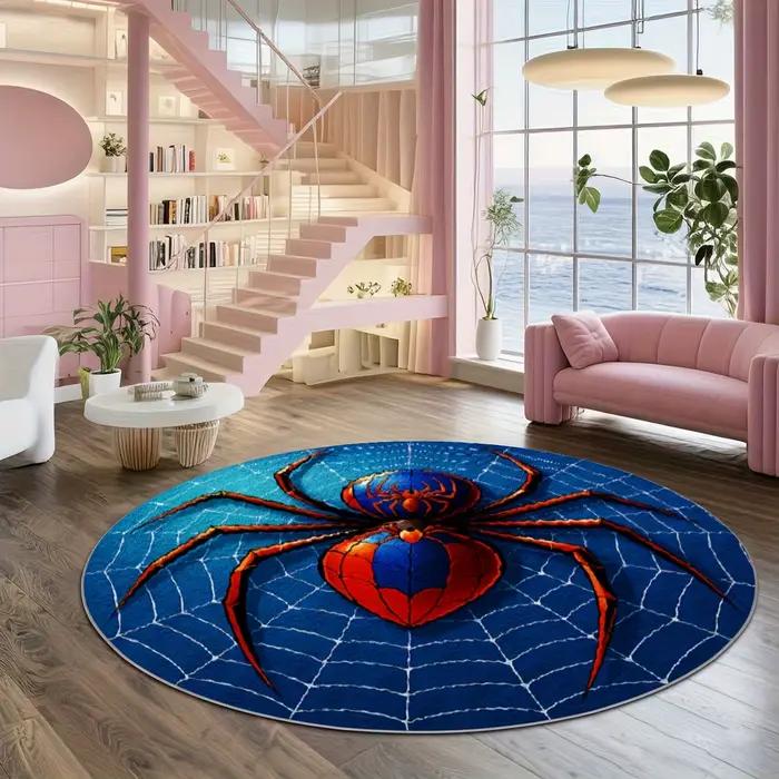 Tapis rond à motif d'araignée