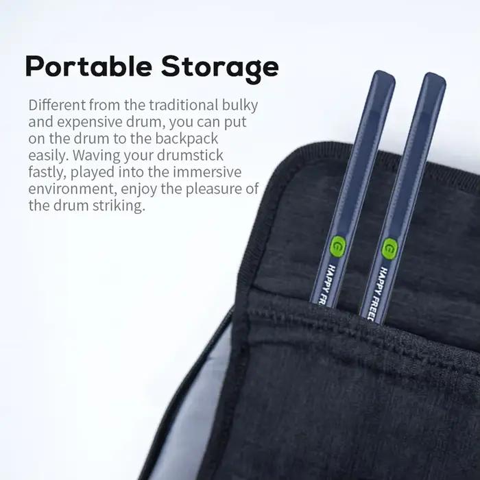Batterie à air avec ensemble de baguettes, portable, électronique, virtuel, pédales professionnelles pour débutants, enfants, adultes