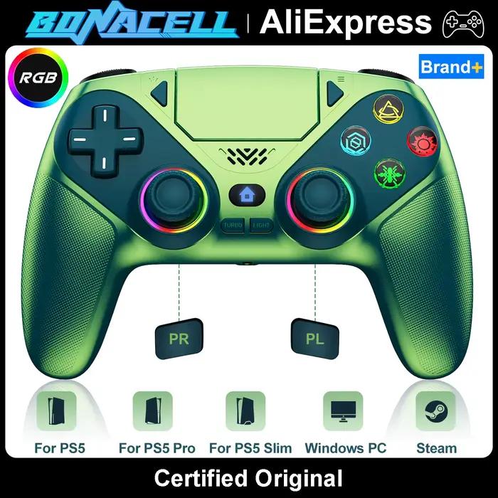 Manettes de jeu sans fil RGB pour PlayStation 5/PS5 Pro/Slim PC