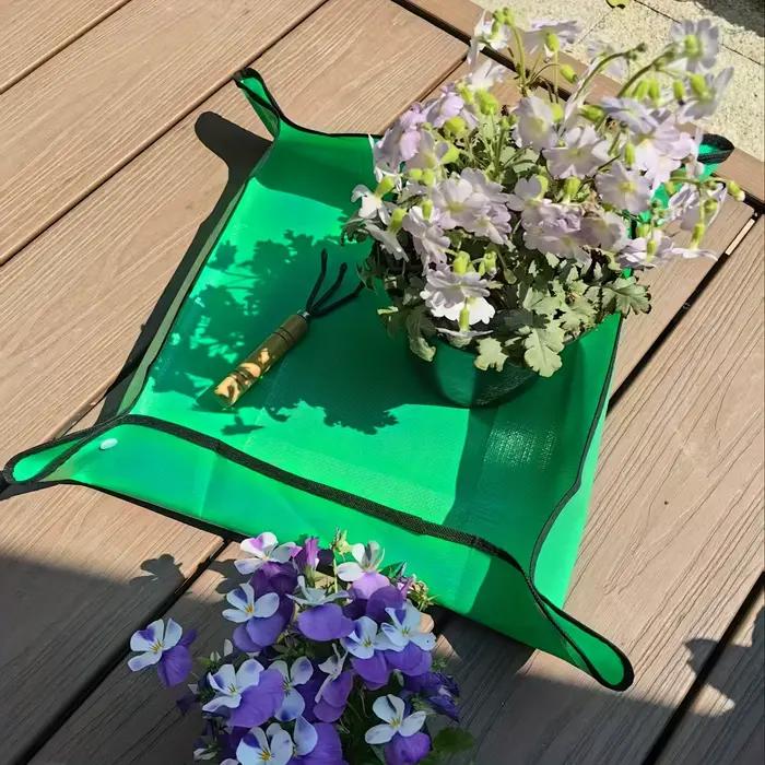 Tapis de jardinage vert pour plantes succulentes et autres plantes - Idéal pour le rempotage, le mélange de terre et l'entretien des plantes sur balcon.
