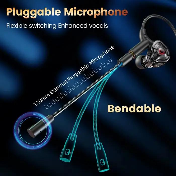 EARDECO écouteurs de jeu HD micro filaire casque basse HIFI