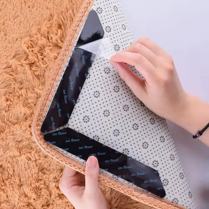 Ruban Adhésif Antidérapant pour Tapis de Sol, Autocollant pour Coins, Coussinets pour Salle de Bain, Salon, 3m
