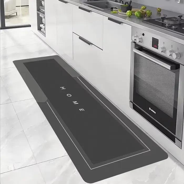 Tapis absorbant de cuisine antidérapant, imperméable, lavable, confortable, sur pied, à longue bande, lavable et sans lavage
