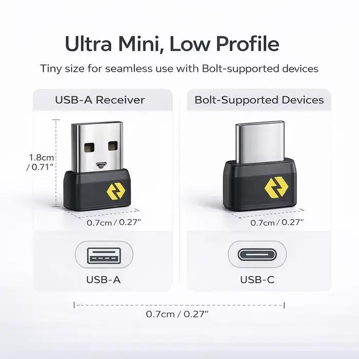Adaptateur sans fil double interface pour les appareils compatibles Logitech Bolt