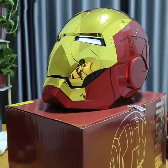 Casque Iron Man Mk5 électrique, modèle Mk50, multi-pièces, ouverture et fermeture, commande vocale, yeux fonctionnels, cadeau pour enfants et adultes