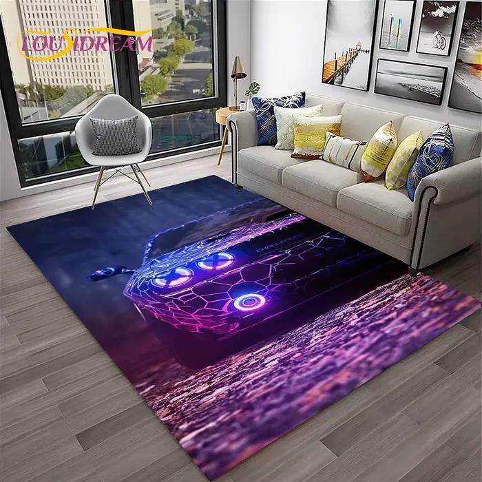 Tapis de voiture de course de sport Lea pour la maison, le salon, la chambre à coucher, la salle de jeux, le canapé, les virus de porte, la zone de jeu des enfants, les polymères de sol non ald