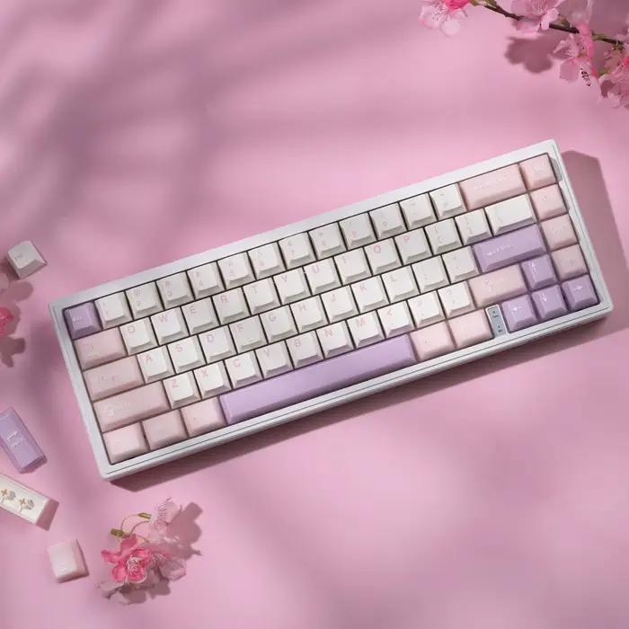 Capuchons de touches PBT blancs et roses