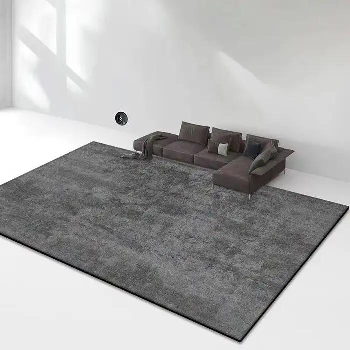 Grand tapis gris moderne facile à nettoyer, décoration de salon, maison, chambre à coucher, léger, de luxe, doux, lavable