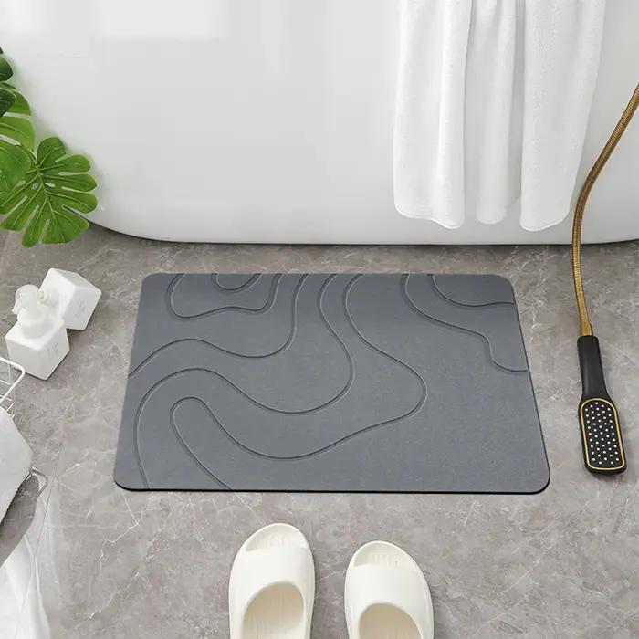 Tapis de bain en pierre absorbante, tapis antidérapant pour porte de toilette, absorption d'eau, séchage rapide, tapis de douche pour porte d'entrée, tapis de porte lavable